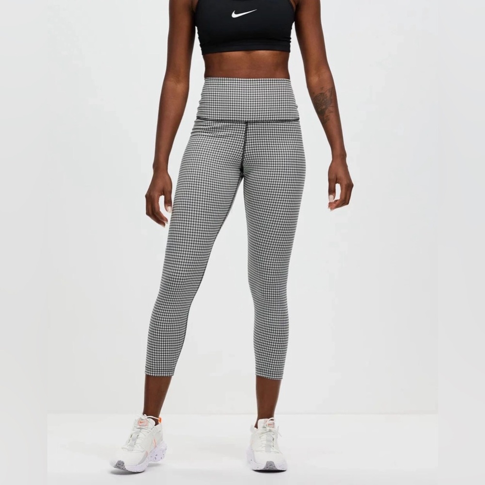 Nike Yoga Women’s High-Waisted Gingham Crop Leggings Size M